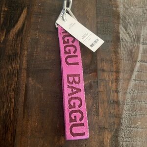 BAGGU Vibrant Pink Logo Keychain